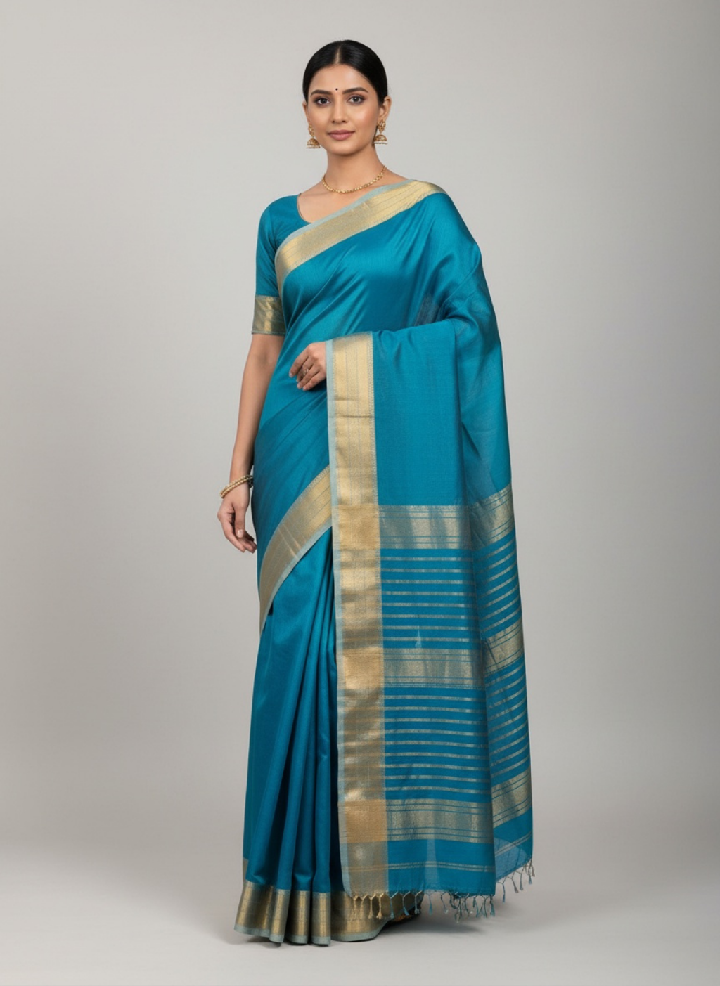 Maheshwari Pure Tissue Silk Rich Pallu Saree