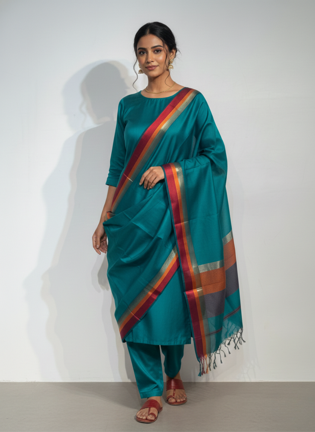 Maheshwari Resham Weaving Dupatta Set