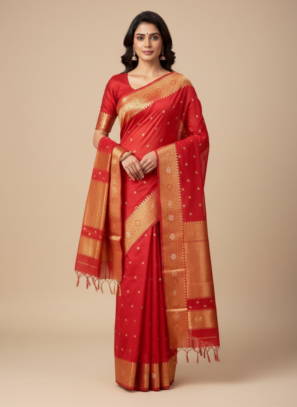 Maheshwari Pure Tissue Silk Zari Weaving Saree