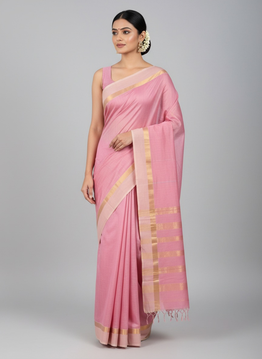 Maheshwari Pure Tissue Silk Rich Pallu Saree