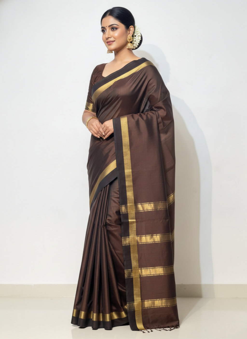 Maheshwari  Silk Rewa Border Saree