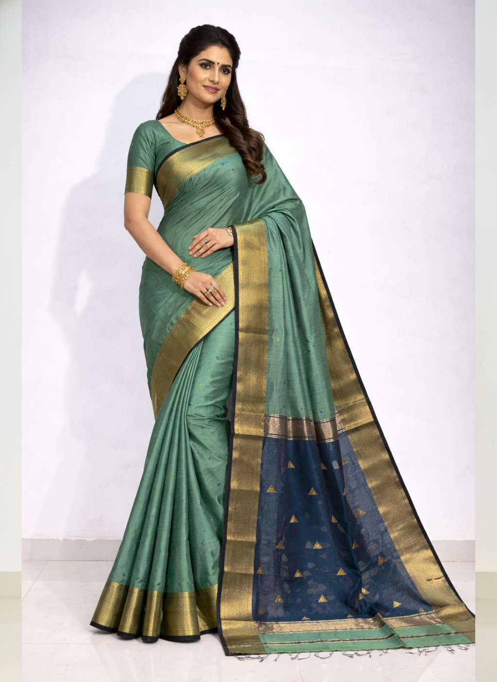 Maheshwari Half Cotton Silk Zari Weaving Saree