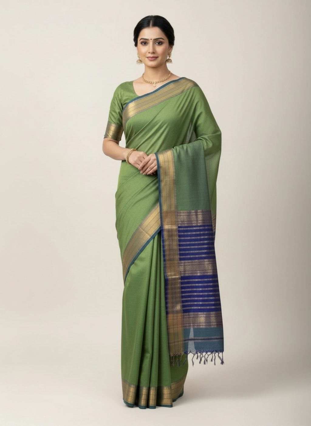 Maheshwari Pure Tissue Silk Rich Pallu Saree