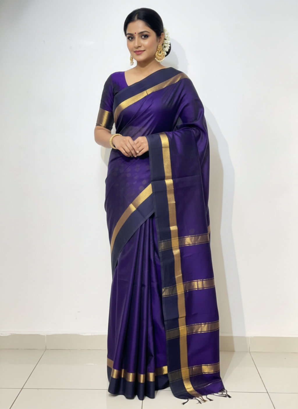 Maheshwari  Silk Rewa Border Saree
