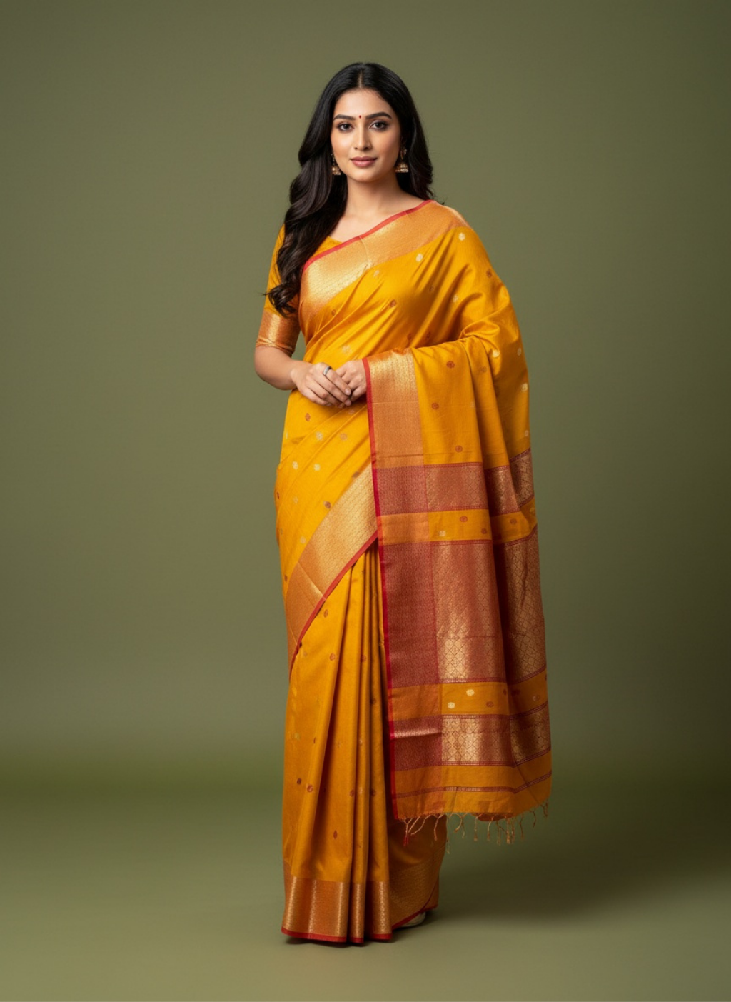 Maheshwari Pure Tissue Silk Zari Weaving Saree