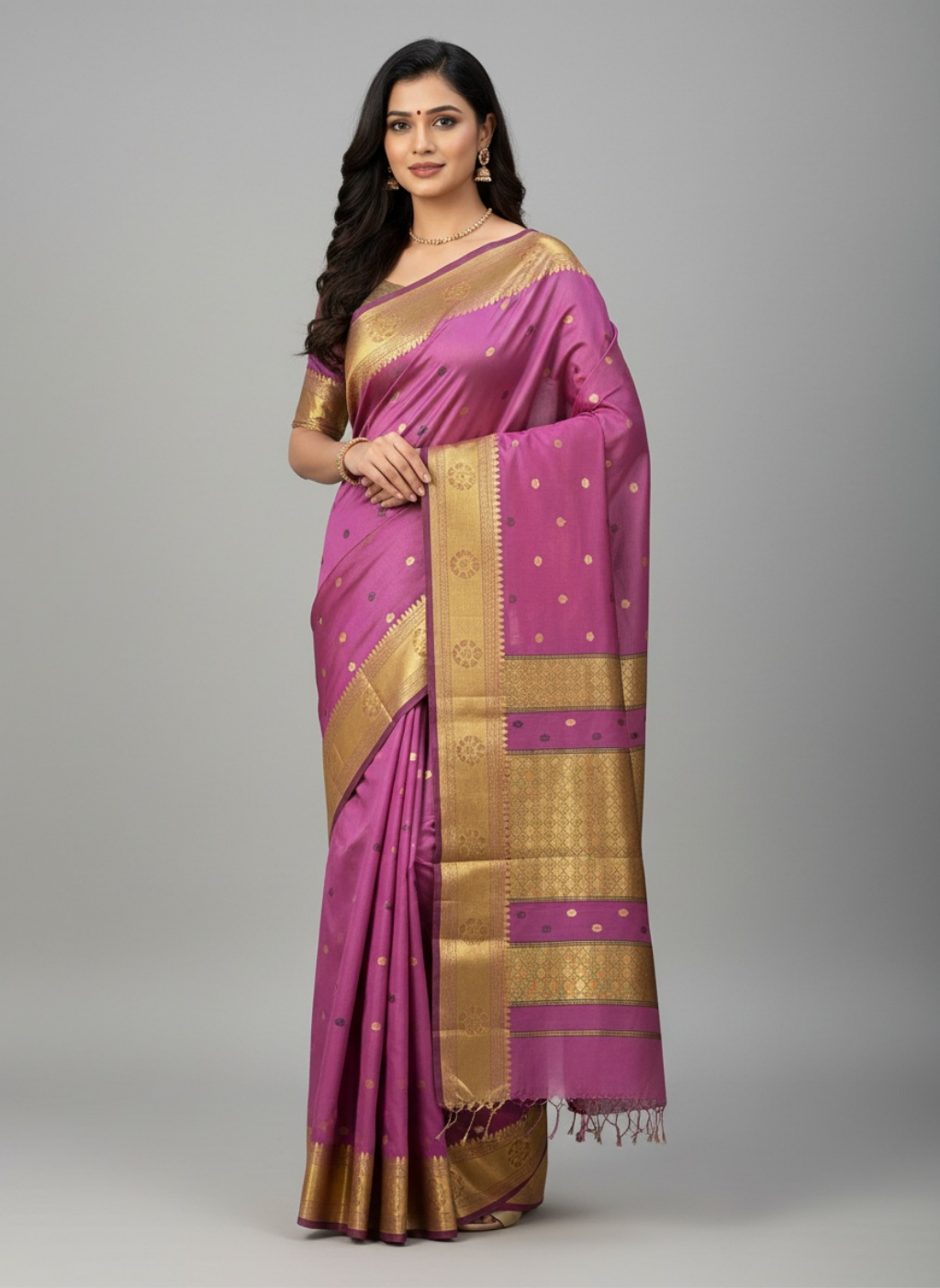 Maheshwari Pure Tissue Silk Zari Weaving Saree