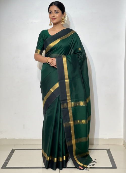 Maheshwari  Silk Rewa Border Saree