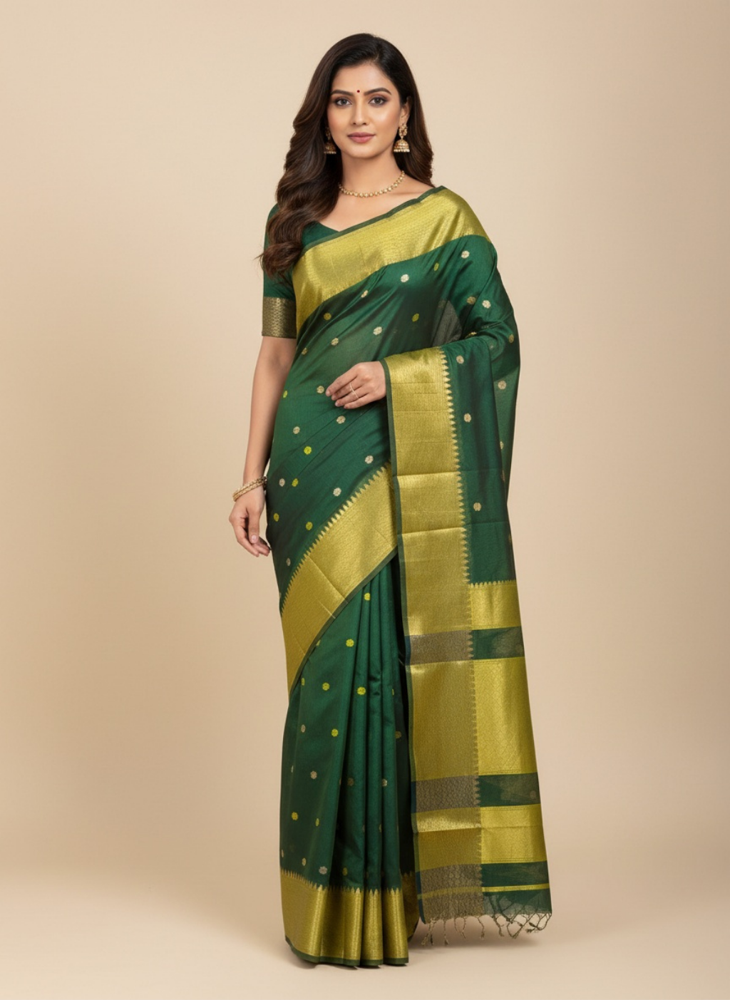 Maheshwari Pure Tissue Silk Zari Weaving Saree