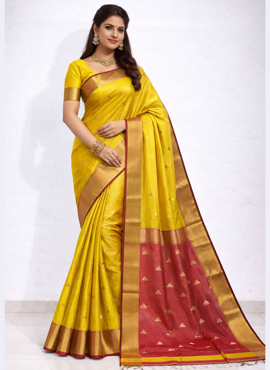 Maheshwari Half Cotton Silk Zari Weaving Saree