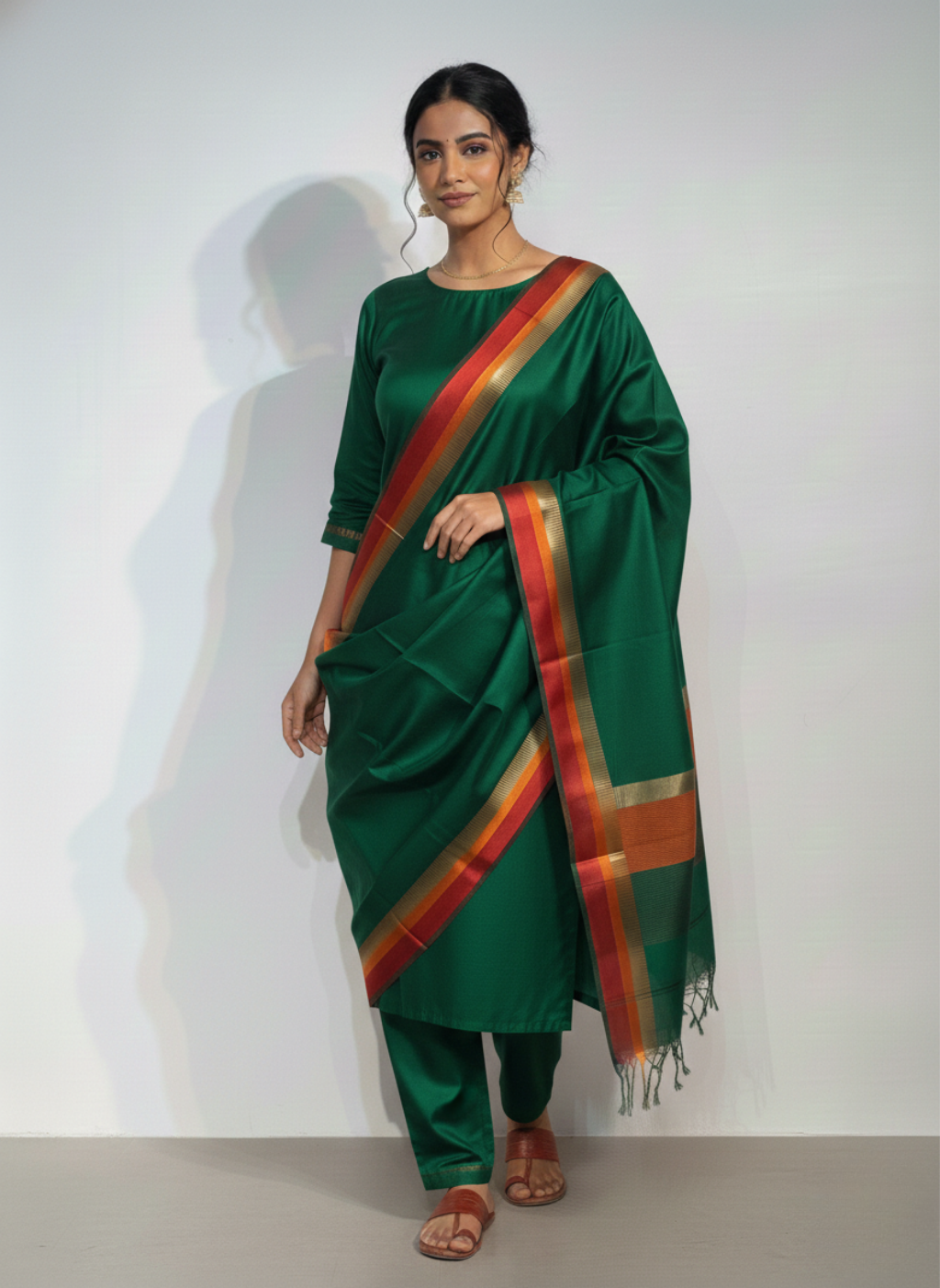 Maheshwari Resham Weaving Dupatta Set