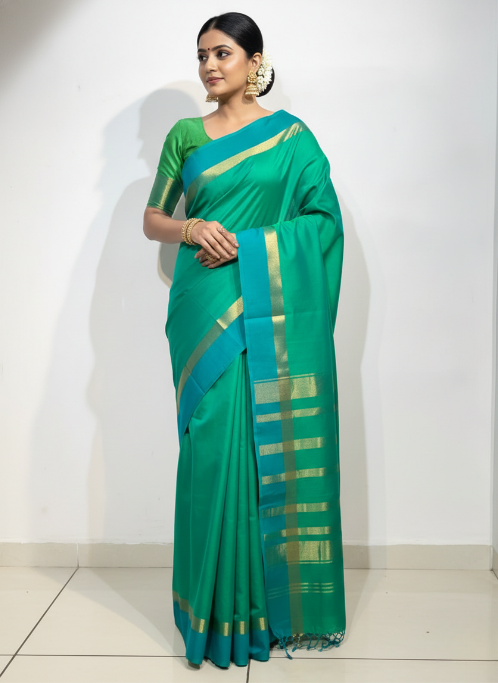 Maheshwari  Silk Rewa Border Saree